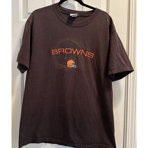 Vintage Cleveland Browns Embroidered T-Shirt‎ NFL Team Apparel Mens Large